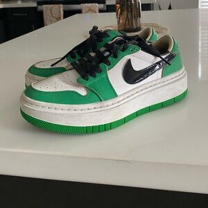 Air Jordan 1 Elevate Low Womens Shoes Lucky Green White